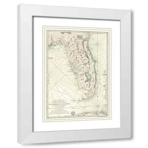Florida - Sartine 1780  White Modern Wood Framed Art Print with Double Matting by Sartine
