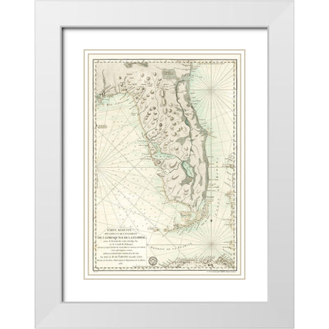 Florida - Sartine 1780  White Modern Wood Framed Art Print with Double Matting by Sartine
