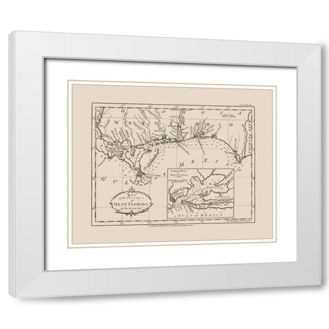West Florida - Kitchin 1781  White Modern Wood Framed Art Print with Double Matting by Kitchin