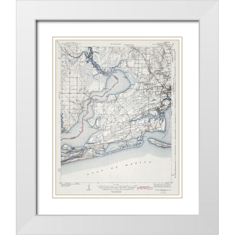 Fort Barrancas Florida Alabama Quad - USGS 1943 White Modern Wood Framed Art Print with Double Matting by USGS