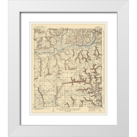 Holt Florida Quad - USGS 1937 White Modern Wood Framed Art Print with Double Matting by USGS