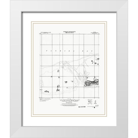 Key West Florida Quad - USGS 1921 White Modern Wood Framed Art Print with Double Matting by USGS