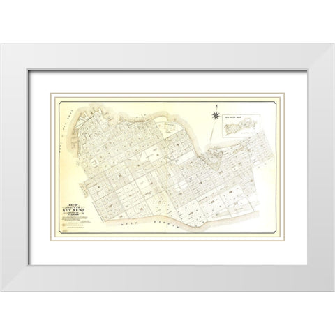 Key West Florida - Ashe 1906  White Modern Wood Framed Art Print with Double Matting by Ashe