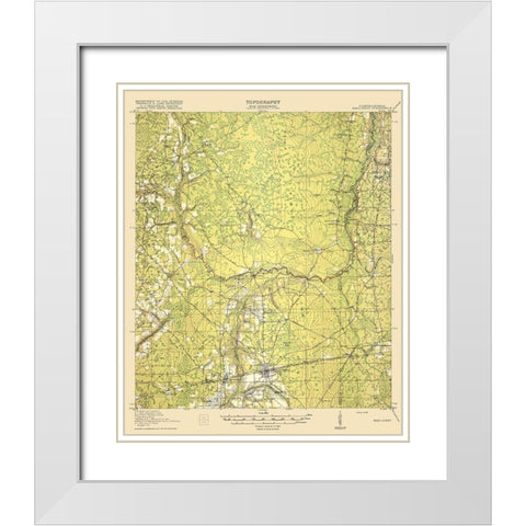 Macclenny Florida Georgia Quad - USGS 1918 White Modern Wood Framed Art Print with Double Matting by USGS