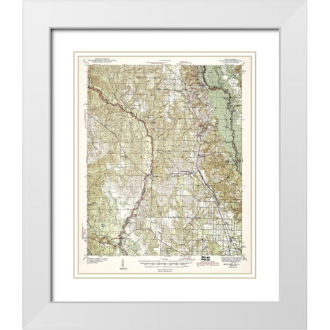 Muscogee Florida Alabama Quad - USGS 1943 White Modern Wood Framed Art Print with Double Matting by USGS