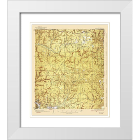 Niceville Florida Quad - USGS 1936 White Modern Wood Framed Art Print with Double Matting by USGS