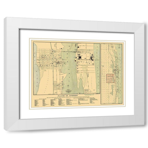 Palm Beach Florida Landowner - Currie 1907 White Modern Wood Framed Art Print with Double Matting by Currie