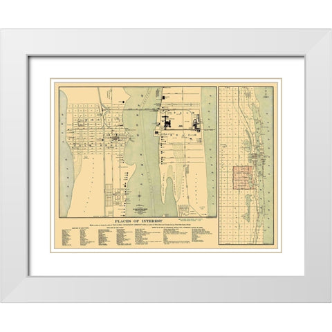 Palm Beach Florida Landowner - Currie 1907 White Modern Wood Framed Art Print with Double Matting by Currie