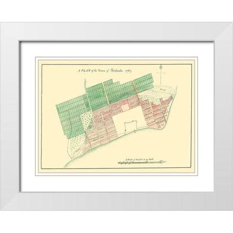 Pensacola Florida Plan - 1767 White Modern Wood Framed Art Print with Double Matting by Unknown