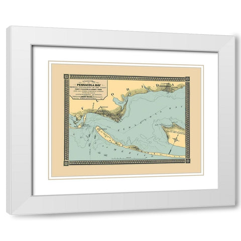 Pensacola Bay Florida - Weiss 1863 White Modern Wood Framed Art Print with Double Matting by Weiss