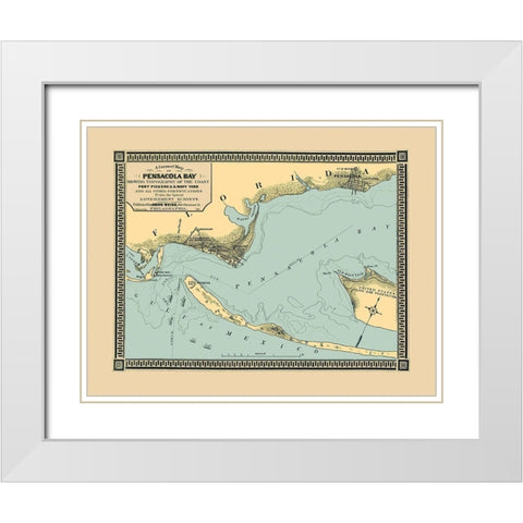 Pensacola Bay Florida - Weiss 1863 White Modern Wood Framed Art Print with Double Matting by Weiss
