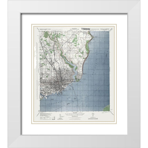 Pensacola Florida Quad - US Army 1944 White Modern Wood Framed Art Print with Double Matting by US Army