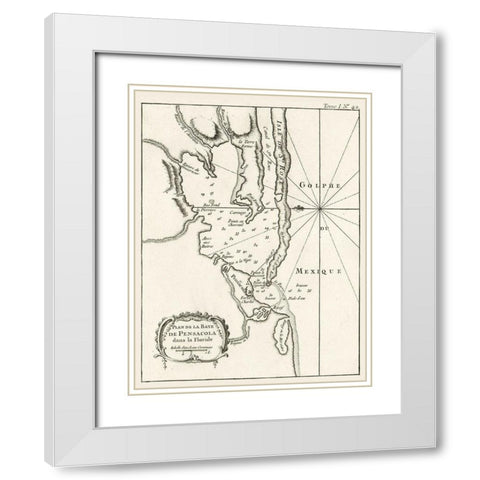 Pensacola Florida - Bellin 1764  White Modern Wood Framed Art Print with Double Matting by Bellin