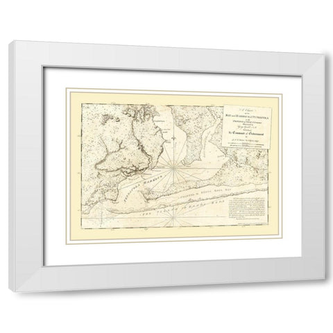Pensacola Florida - Des Barres 1780  White Modern Wood Framed Art Print with Double Matting by Des Barres