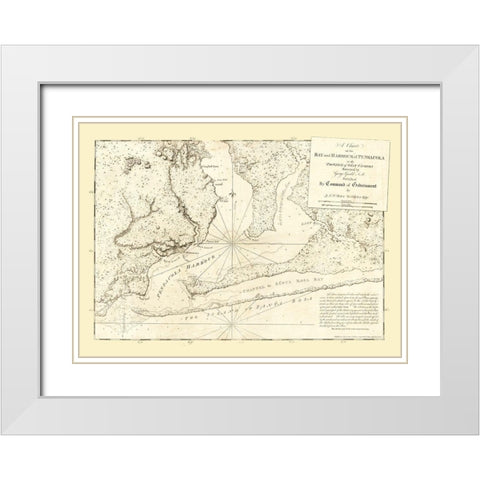 Pensacola Florida - Des Barres 1780  White Modern Wood Framed Art Print with Double Matting by Des Barres