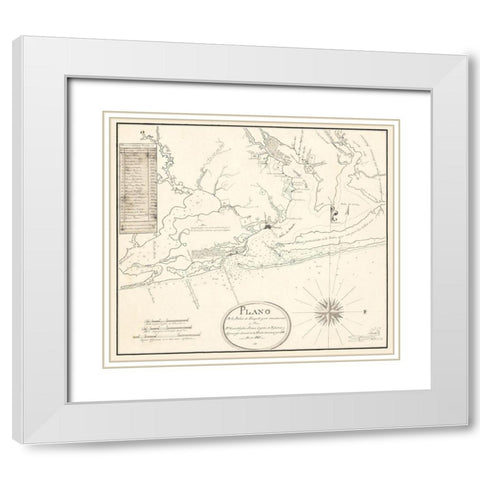 Pensacola Florida - Pintado 1815  White Modern Wood Framed Art Print with Double Matting by Pintado