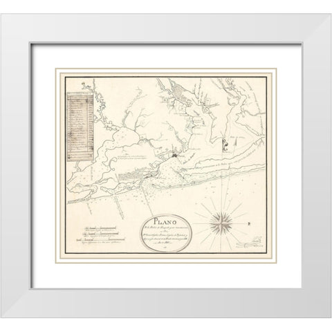 Pensacola Florida - Pintado 1815  White Modern Wood Framed Art Print with Double Matting by Pintado