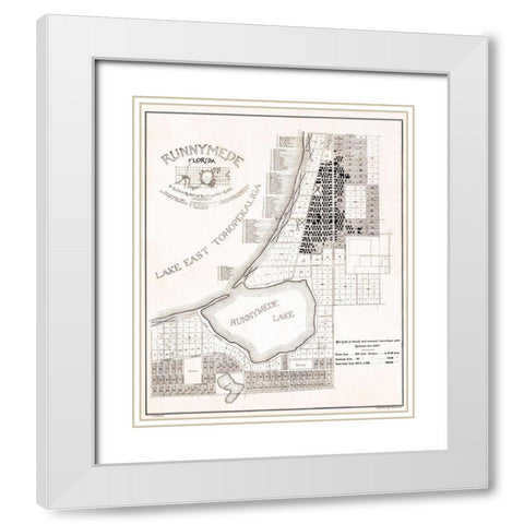Runnymede Florida - Aldrich 1887  White Modern Wood Framed Art Print with Double Matting by Aldrich