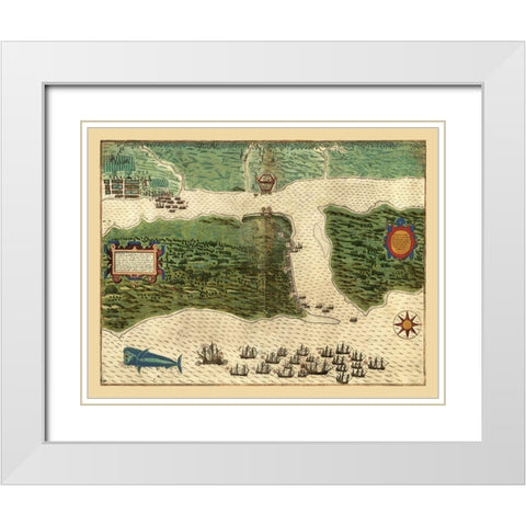 St Augustine Florida - Bigges 1589  White Modern Wood Framed Art Print with Double Matting by Bigges