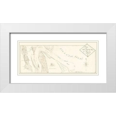 St Augustine Florida - Roworth 1760  White Modern Wood Framed Art Print with Double Matting by Roworth