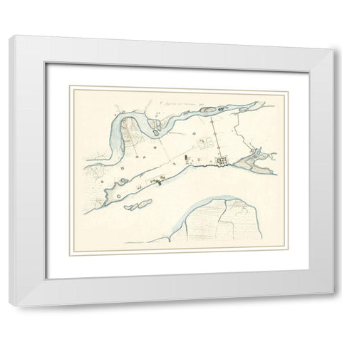 St Augustine Florida -1782 White Modern Wood Framed Art Print with Double Matting by Unknown