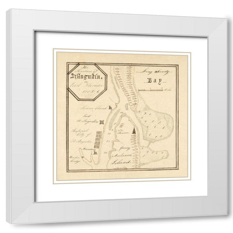 St Augustine Florida -1805 White Modern Wood Framed Art Print with Double Matting by Unknown