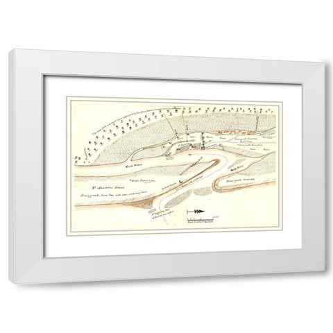 St Augustine Florida - Birch 1819  White Modern Wood Framed Art Print with Double Matting by Birch