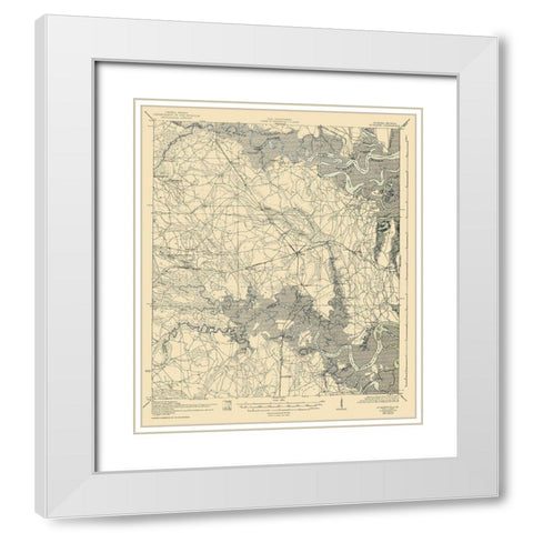St Marys Florida Georgia Quad - US Army 1936 White Modern Wood Framed Art Print with Double Matting by US Army