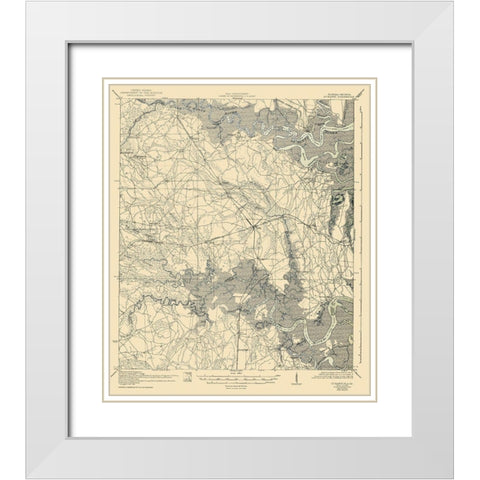 St Marys Florida Georgia Quad - US Army 1936 White Modern Wood Framed Art Print with Double Matting by US Army