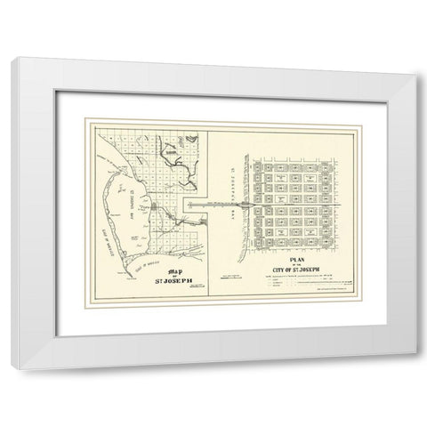 St. Joseph Florida Planning - Throop 1837 White Modern Wood Framed Art Print with Double Matting by Throop