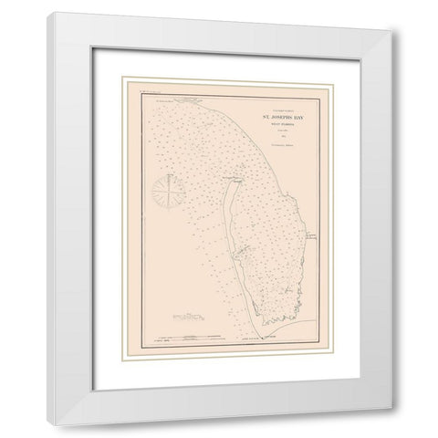 St Josephs Bay - Peters 1875 White Modern Wood Framed Art Print with Double Matting by Peters