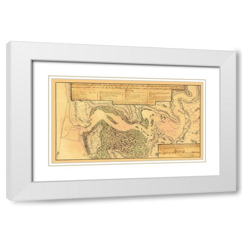 Jacksonville, St Johns River Florida - Rocque 1791 White Modern Wood Framed Art Print with Double Matting by Rocque