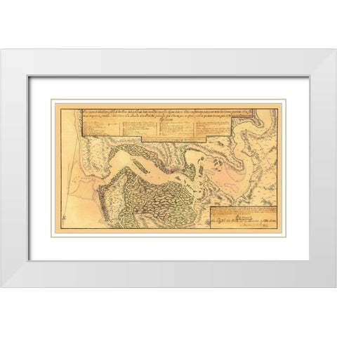 Jacksonville, St Johns River Florida - Rocque 1791 White Modern Wood Framed Art Print with Double Matting by Rocque