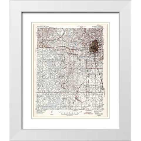 Tallahassee Florida Quad - USGS 1943 White Modern Wood Framed Art Print with Double Matting by USGS