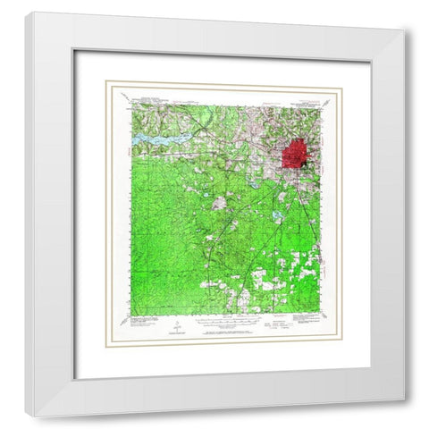 Tallahassee Florida Quad - USGS 1940 White Modern Wood Framed Art Print with Double Matting by USGS