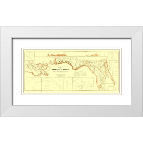 Territory of Florida Canal - Shift 1829 White Modern Wood Framed Art Print with Double Matting by Shift