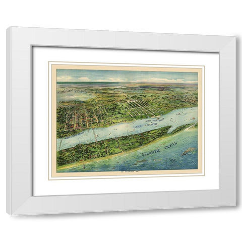West Palm Beach Florida - Pleuthner 1905 White Modern Wood Framed Art Print with Double Matting by Pleuthner