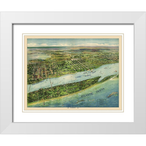 West Palm Beach Florida - Pleuthner 1905 White Modern Wood Framed Art Print with Double Matting by Pleuthner