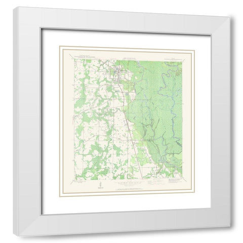 Wewahitchka Florida Quad - USGS 1944 White Modern Wood Framed Art Print with Double Matting by USGS