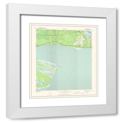 West Pass Florida Quad - USGS 1943 White Modern Wood Framed Art Print with Double Matting by USGS