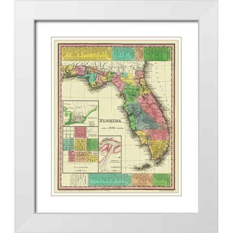 Florida - Tanner 1833 White Modern Wood Framed Art Print with Double Matting by Tanner