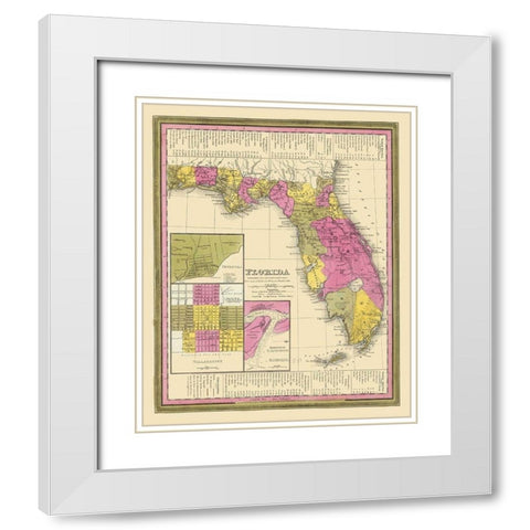 Florida - Mitchell 1846 White Modern Wood Framed Art Print with Double Matting by Mitchell