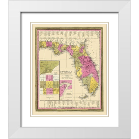Florida - Mitchell 1846 White Modern Wood Framed Art Print with Double Matting by Mitchell