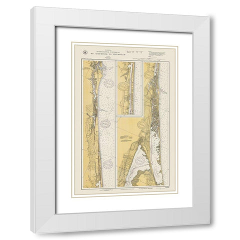 Florida Intracoastal Waterway 1932 White Modern Wood Framed Art Print with Double Matting by US Dept of Commerce
