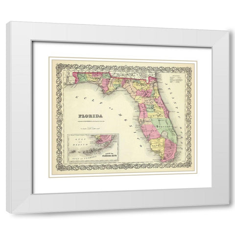 Florida - Colton 1856 White Modern Wood Framed Art Print with Double Matting by Colton