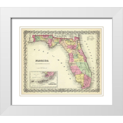 Florida - Colton 1856 White Modern Wood Framed Art Print with Double Matting by Colton