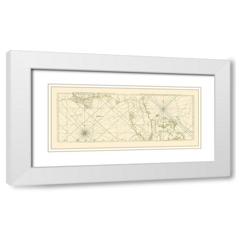 West Florida Coast, Channel of Bahama White Modern Wood Framed Art Print with Double Matting by Jefferys