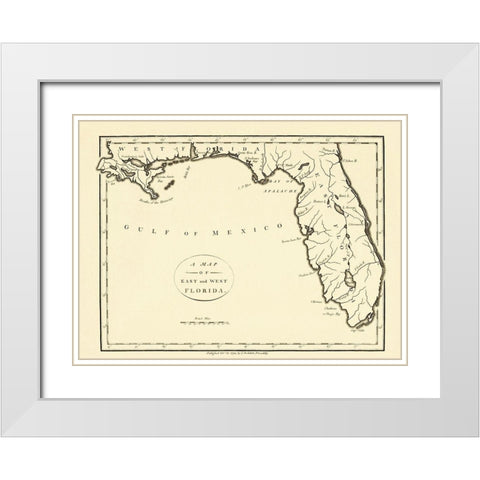 Florida - Stockdale 1794 White Modern Wood Framed Art Print with Double Matting by Stockdale