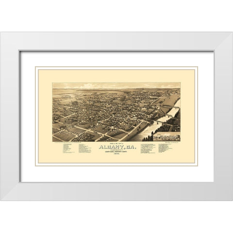 Albany Georgia - Norris 1885 White Modern Wood Framed Art Print with Double Matting by Norris
