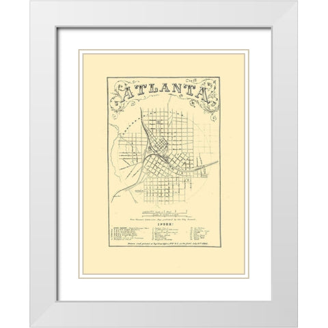 Atlanta Georgia - Vincent 1864  White Modern Wood Framed Art Print with Double Matting by Vincent